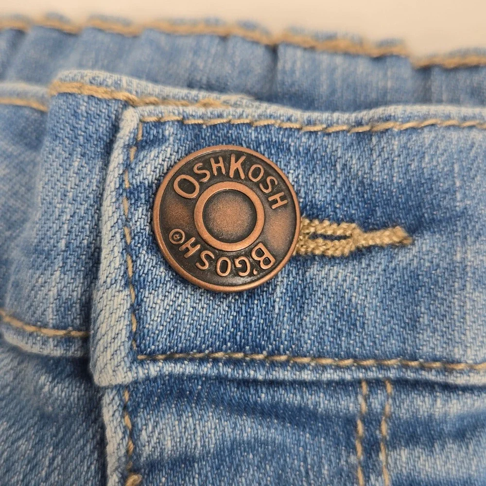 OshKosh Bgosh Toddler Girls 4T Blue Denim Shorts w Lace Eyelet Trim 2N014510 NWT